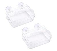 GANAZONO 2pcs Escape Reptile Water Basin Dish Lizard Feeder for Pet Terrarium Accessories