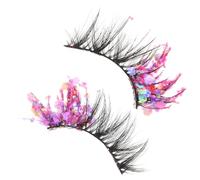 GANAZONO 2pcs False Eyelashes Glitter Bright Decorative Eyelashes for Parties Cosplay and Special Occasions for Enhancing Makeup Look