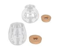 GANAZONO 2pcs Glass Micro Ecological Bottles Indoor Plant Terrarium Set with Water Culture Function, Small Drop Large Belly Shape Glass Planters for Desktop Garden Decor