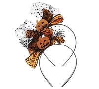 GANAZONO 2pcs Halloween Pumpkin Hair Hoops Bowknot Design for Costume Parties Fun Decorative Headbands for Women and Girls Halloween Hair Decors and Accessories