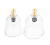 GANAZONO 2pcs Heavy Duty Suction Cups Professional Cupping for Back Shoulder Leg Sturdy Plastic Vacuum Cupping Cups Home Therapy Accessory