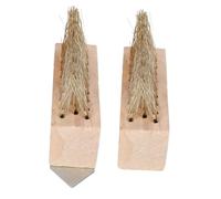 GANAZONO 2Pcs Heavy Duty Wire Removal Brush with Wooden Handle for Garden Cleaning Moss and Weed Remover Tool for Patio Block Paving and Lawn Maintenance