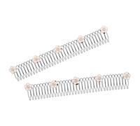 GANAZONO 2pcs Invisible u Shape Flower Hair Clips Stretchable Finishing Comb for Hair Styling and Comfortable Hold for Women and Girls Elegant and Minimalist Design