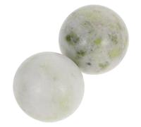 GANAZONO 2pcs Jade Hand Exercise Balls Baoding Balls with Polished Surface Natural Jade Material Handball Shape Portable Versatile Use for Meditation and Fitness Comes with Storage Box
