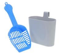 GANAZONO 2pcs Large Cat Litter Scoop with Holder Abs Plastic Mesh Design for Efficient Sifting Long Handle for Easy Cleaning Suitable for Clumping and Crystal Litter Boxes Pet-safe Tool