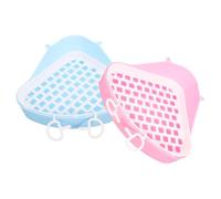 GANAZONO 2Pcs Litter Box for Small Pets Rabbit Training Toilet with Rounded Edges Lightweight Detachable Design for Hamsters Guinea Pigs and Other Small Animals