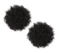 GANAZONO 2Pcs Messy Bun Hairpiece Drawstring Afro Curly Chignon Hair Wigs for Daily Use Cosplay Parties Lightweight Chic Headdress for Fun and Photos