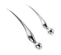 GANAZONO 2Pcs Metal Eye Cream Roller Stick and Facial Cream Applicator Spatula, Medium and Large Size Skin Care Tools for Eye Massage and Essential Oil Relaxation, Portable Beauty Massage