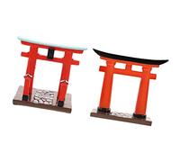 GANAZONO 2Pcs Miniature Japanese Gate Ornaments Decorative Mini House Gate Crafts for DIY Projects for Miniature Gardens and Dollhouses for Home Decor and Landscape