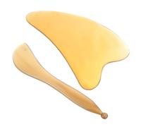 GANAZONO 2Pcs Ox Horn Scraping Plates Massage Tools for Face Blood Flow Reduce Fine Lines Comfortable Grip for Physical Therapy Relaxation