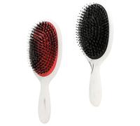 GANAZONO 2pcs Paddle Hair Brush Set for Women Scalp Massaging and Straightening Comb Natural Boar Bristles for Regular Hair Care and Detangling