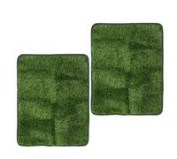GANAZONO 2pcs PET Training Grass Mat, PET Pee Mat, PE Tpr Artificial Grass, Green, Washable, Easy to Clean, , for Dogs and Puppies, Indoor Outdoor Use