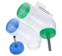 GANAZONO 2Pcs Pet Water Bottle Feeder Stainless Steel No-bite Drinking Dispenser for Rabbits Guinea Pigs Chinchillas Small Animals Random Color Random Color