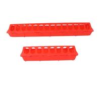 GANAZONO 2pcs Pigeon Food Feeders Cage Feeders Polyethylene Feeding Trough Boxes 515x125x80mm 300x125x80mm Red Anti-spill for Pigeon Aviary Supplies