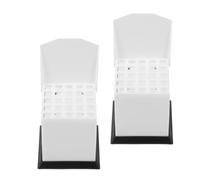 GANAZONO 2pcs Plastic Cotton Ball Holder Dispenser with Portable Design and Resource Management for Dental Professionals, White Cotton Ball Storage Organizer Suitable for Dental Clinics