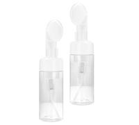 GANAZONO 2pcs Plastic Foaming Bottle Set with Brush for Travel Use, 120ml Leak-proof Empty Foaming Liquid Dispensers Suitable for Shampoo and Facial Cleansers