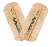 GANAZONO 2Pcs Portable Bamboo Comb Dense Teeth Anti-static Hair Detangling Scalp Massage Tool for Men Women Smooth Rounded Edges for Comfortable Use and Reduced Hair Breakage