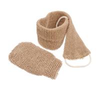 GANAZONO 2pcs Ramie Jute Exfoliating Back Scrubber Gloves Long Bath Towel for Deep Cleansing Gentle Exfoliator for Skin Types