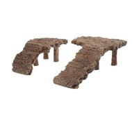 GANAZONO 2pcs Resin Turtle Platform with Nonslip Ramp and Turtle Hideout Cave, Reptile Basking Spot Dock for Fish Tank and Terrarium, Habitat Accessory for Red Eared Sliders and Other