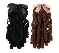 GANAZONO 2pcs Retro Wig Ponytail Synthetic Ponytail Wig Long Curly with Comb Elegant Hairpiece for Weddings Women Extension Curly Hair