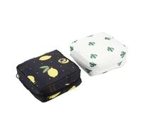 GANAZONO 2pcs Sanitary Pad Storage Bags with Inner Organizer Pockets Portable Cosmetic Pouches in Beige Cactus and for Everyday Use