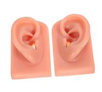GANAZONO 2pcs Silicone Earring Backs Human Ear Models for Piercing Supplies and Flexible