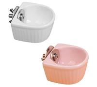 GANAZONO 2pcs Slow Feeder Dog Bowl Ceramic Pet Bowl for Puppy Rabbit Squirrel Food Storage