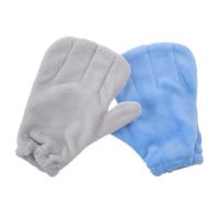 GANAZONO 2pcs Small Pet Bite Proof Handling Gloves for Sugar Gliders Hamsters Mice Rats - Lightweight Anti-bite Protective Gloves with Bathing and Grooming Use, Light Blue and Grey-white