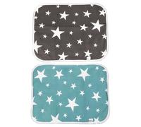 GANAZONO 2pcs Small Pet Training Pads Washable Reusable Hamster Cage Liners Wear-resistant Pet Pee Pads for Guinea Pigs with Green and Gray Star Patterns