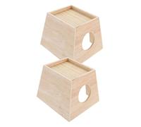 GANAZONO 2pcs Small Pet Wooden Chicken House and Hedgehog Hideout, Multi-functional Rutin Chicken Breeding Box with Warm Nest, Wooden Habitat Decor Suitable for Small Animals and Hedgehogs