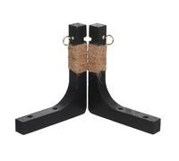 GANAZONO 2pcs Solid Wood Plant Hangers Black Heavy Duty Wall Mounted Hooks for Hanging Flower Pots Lanterns Wind Chimes Bird Feeders Multipurpose Indoor Outdoor Wooden Brackets