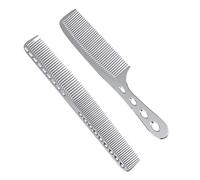 GANAZONO 2Pcs Stainless Steel Hair Combs Fine Hairstyling Hair Spray Organizer for Home Salon Bright Silver Large Hairdressing Accessories