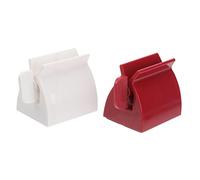 GANAZONO 2PCS Toothpaste Rolling Squeezer Kit Easy Dispenser Stand for Bathroom Accessories Red White Save Product Waste for Toothpaste Lotions Creams