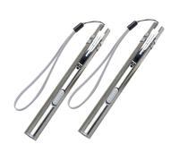 GANAZONO 2pcs USB Rechargeable Medical Pen Light with Stainless Steel Body White Yellow LED Illumination for Nurses and Doctors Portable Pupil Checking Lamp with Tail Rope Convenient USB