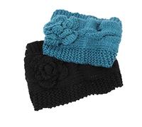 GANAZONO 2Pcs Warm Knitted Headbands for Women Fashionable Winter Ear Warmers Windproof Head Wraps for Outdoor Activities Comfortable Stretchy Design for Friends