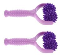 GANAZONO 2pcs Y-Shaped Spiky Massage Ball Roller Stick Manual Deep Tissue Muscle Massager for Shoulder Neck Relief Handheld Relaxation Tool Purple