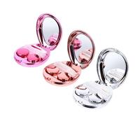 GANAZONO 3 PCS Egg-Shaped Plating Lens Holder Portable Case with Silver Rose Red Rose Gold for Travel and Daily Storage