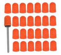 GANAZONO 30 Sets Acrylic Nail Drill Sanding Bands 7mm Fine Grit Grinding Discs with Shaft Foot Pumice Stone for Gel Manicure Pedicure Dead Skin Removal Professional Nail Care Tools