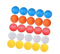 GANAZONO 30pcs Lightweight Hollow Non Porous Training Balls for Indoor Swing Practice Soft Safe Exercise Balls in White Yellow Orange Blue Each for Home Golf Training and Play