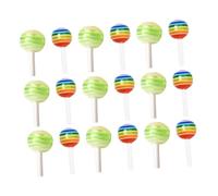 GANAZONO 30Pcs Lollipop Shaped Nail Art Ornaments Creative Mixed Color Fingernail Decorations for Women DIY Manicure Unique Candy Heart Soft Clay Designs
