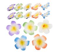 GANAZONO 30pcs Tropical Plumeria Hair Clips for Women Artificial Hawaiian Flower Hairpins with White Edged Orange Orange Blue Purple Green Floral Barrettes for Beach Pool Party Everyday