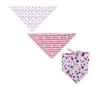 GANAZONO 3PCS Adjustable Dog Bandanas Star Pattern Soft Triangle Pet Scarves Comfortable Bibs for Dogs of All Breeds Celebration Outfits