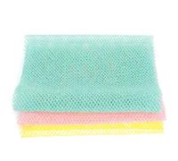 GANAZONO 3pcs African Exfoliating Net Bath Towel Brush Back Scrubbers Green Yellow