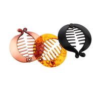 GANAZONO 3pcs Beef Tendon Lentil Hairpin Black Brown Deep Spray Banana Clips Resin Hair Comb Pin Banana Clips for Women Girls Thick Long Hair Ponytail Holder Claws Clutcher for Women
