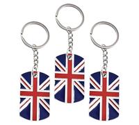 GANAZONO 3pcs British Flag Keychain Set Zinc Alloy Material, Sturdy and Portable Union Jack Keyrings for Keys and Wallets, Bags Decor or Souvenir Bag Charm for Soccer Fans and Friends