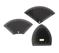 GANAZONO 3Pcs Eyebrow Ruler for Women - Black Brow Mapping Stencil Set with Semi-Circle, Fan, and Triangle Shapes - Precision Measuring Tool for Eyebrow Shaping and Defining