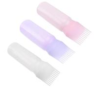 GANAZONO 3pcs Hair Dye Bottles with Scale Lines for Precise Coloring Transparent White Pink Purple Applicators for Home Salon Store Use Smooth Surface for Even Hair Dye Distribution