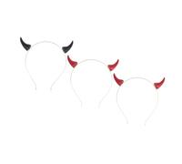 GANAZONO 3pcs Halloween Devil Headband Party Headdress Shining Hair Hoops Girls Accessories Random Random Color