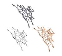 GANAZONO 3pcs Halloween Metal Claw Hair Clips Large Spider Web Design for Women Non-bending Gothic Styling Accessories for Thick and Thin Curly Hair