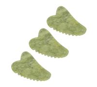 GANAZONO 3pcs Heart-shaped Jade Gua Sha Facial Tool for Skin Scraping Massage Ergonomic Face Massager to Enhance Blood Flow Reduce Puffiness Rejuvenate Skin Compact Travel Beauty Spa